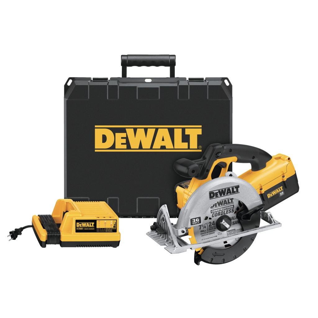 SIERRA CIRCULAR 7 1/4" 1300 W INALAMBRICA 36 V BATERIA ION LITIO REF. DC300K MARCA DEWALT