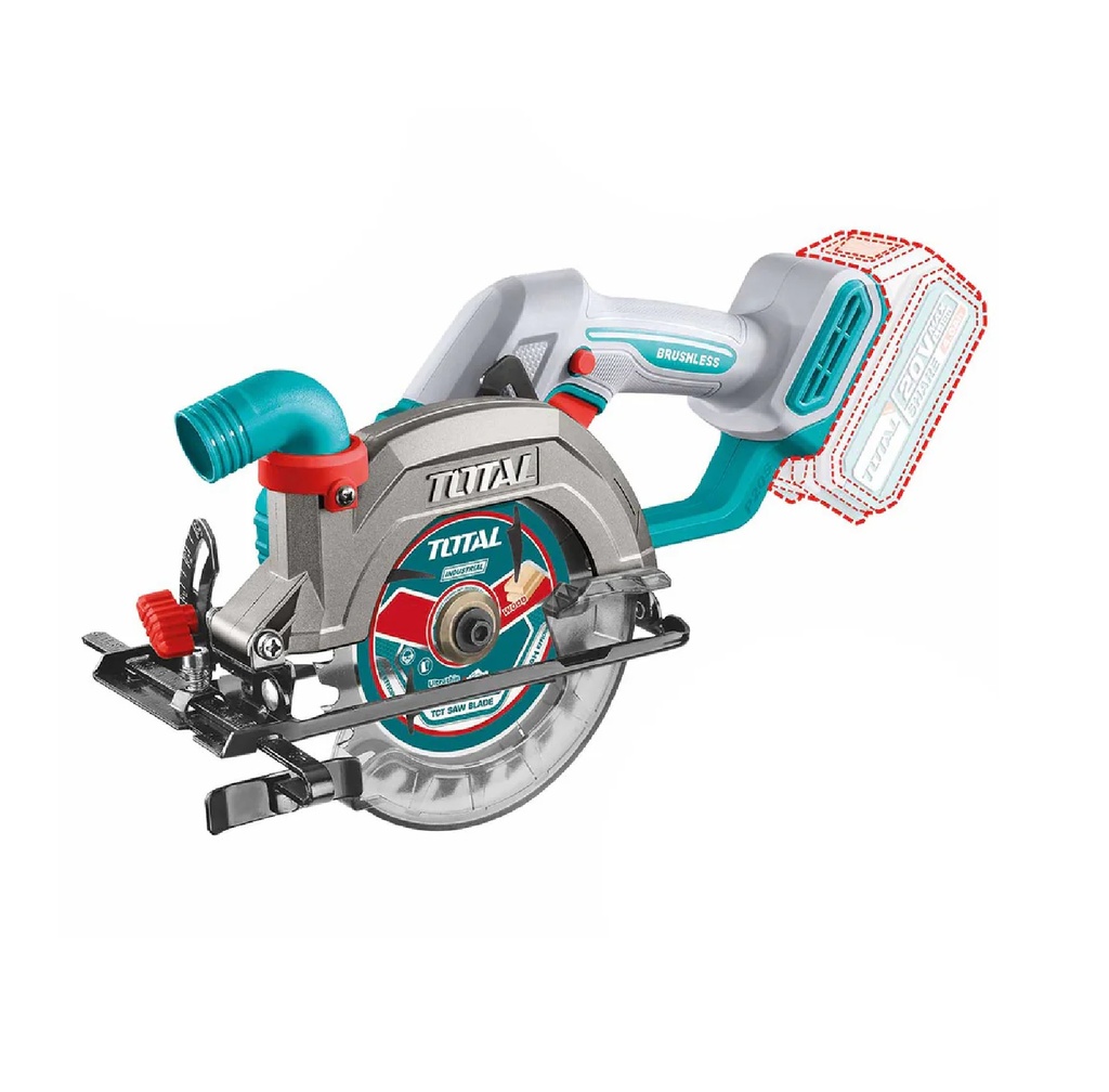 SIERRA CIRCULAR INALAMBRICA 20 V 6300 RPM C/ HOJA DE SIERRA 140 MM S/ BATERIA NI CARGADOR REF. TSLI1402 MARCA TOTAL TOOLS