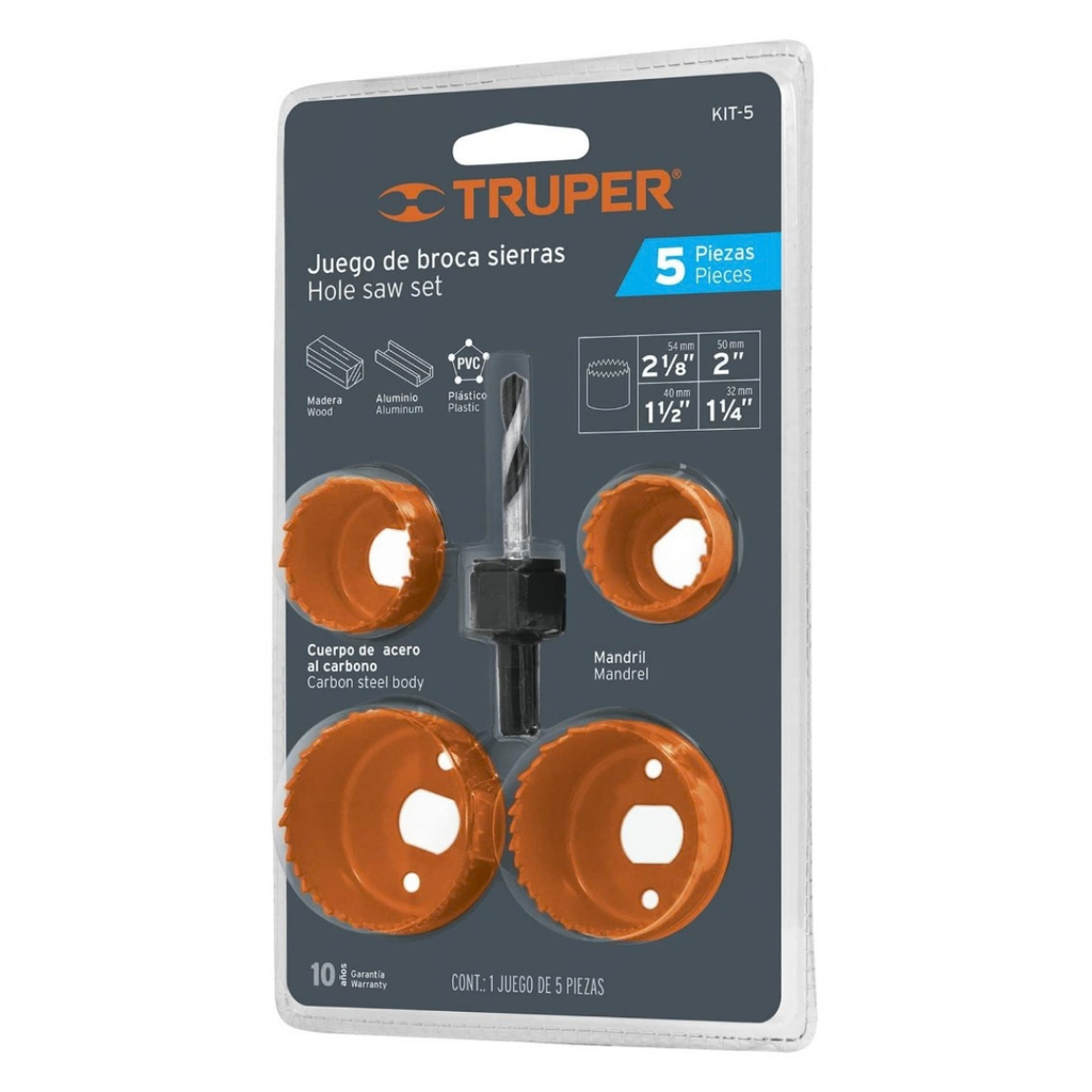 JUEGO DE SIERRA COPA 5 PZAS ACERO ALTO CARBONO REF. 18081 MARCA TRUPER