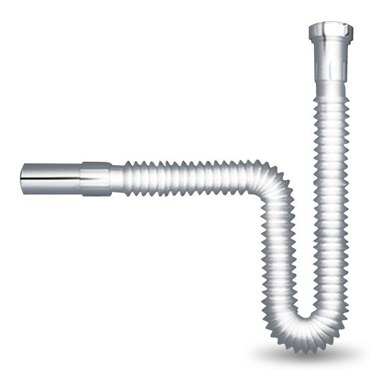 SIFON PARA LAVAMANO EXTENSIBLE DE PLASTICO CROMADO 1 1/4" REF. GRI-1632 MARCA BELT-G
