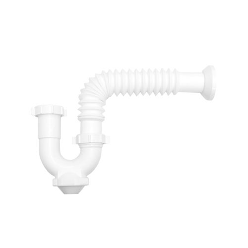 SIFON / COLECTOR PARA LAVAMANOS Y FREGADERO C/REGISTRO Y SALIDA CORRUGADA REF. P-B9065 MARCA COFLEX