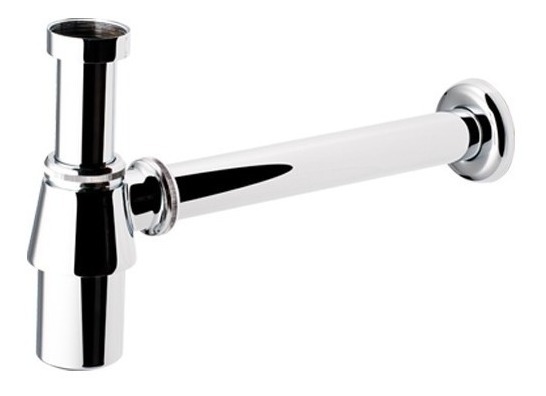 SIFON PARA LAVAMANOS CROMADO DE 1 1/4" CON TAPON DE REGISTRO REF. 35ACC650 MARCA FP