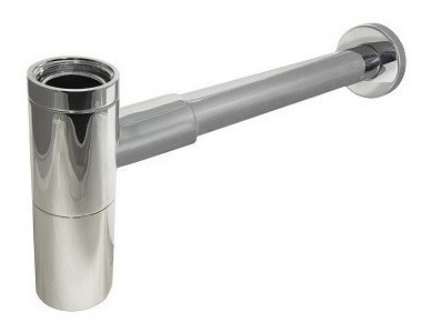 SIFON PARA LAVAMANOS CROMADO DE 1 1/4" CON TAPON DE REGISTRO SERIE DELUXE REF. 35ACC651 MARCA FP