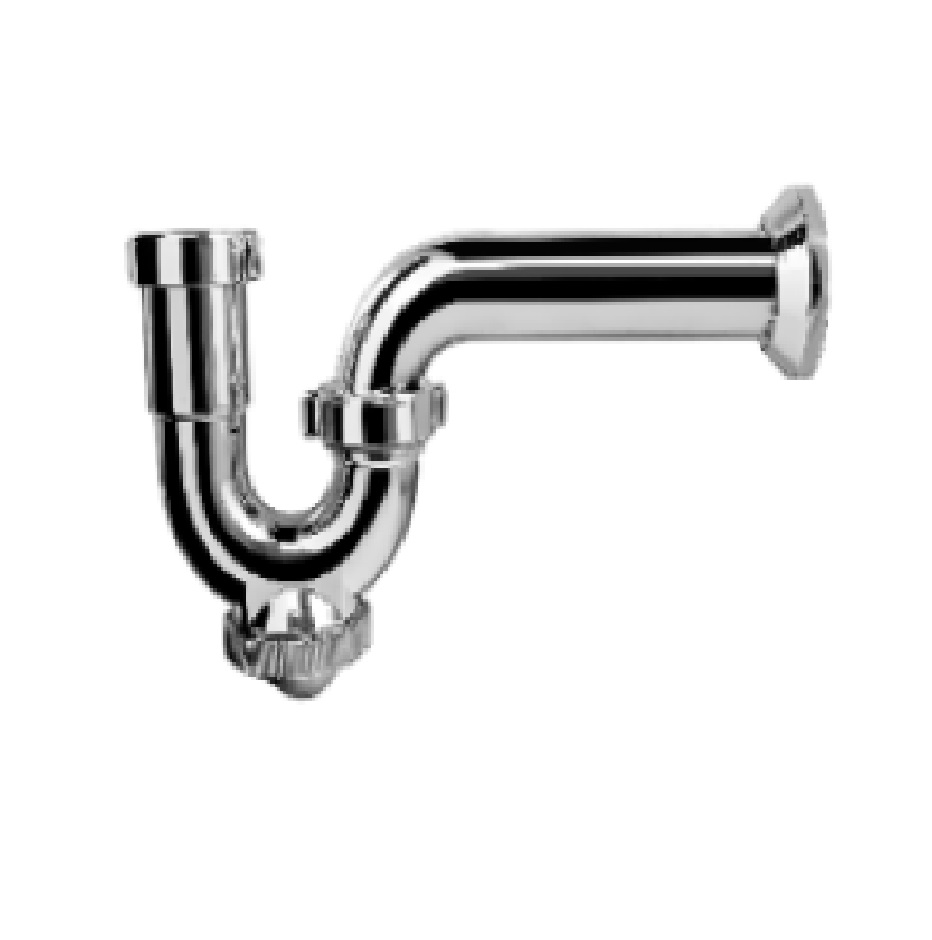 SIFON PARA FREGADERO PLASTICO CROMADO DE 1 1/2" CON TRAMPA REF. SFI0105M MARCA METALES ALEADOS