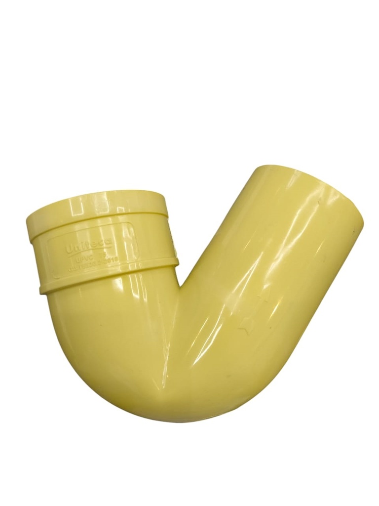 SIFON CORTO DE PVC PARA AGUA SERVIDA DE 75 MM (3") AMARILLO REF. C370020S MARCA UNITECA