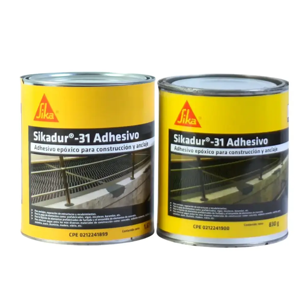 SIKADUR 31 JGO 1/4GL PARTE A 670gr + B 330gr=1KG PARA UNIR CONCRETO NUEVO C/ACERO-ANCLAJE MARCA SIKA