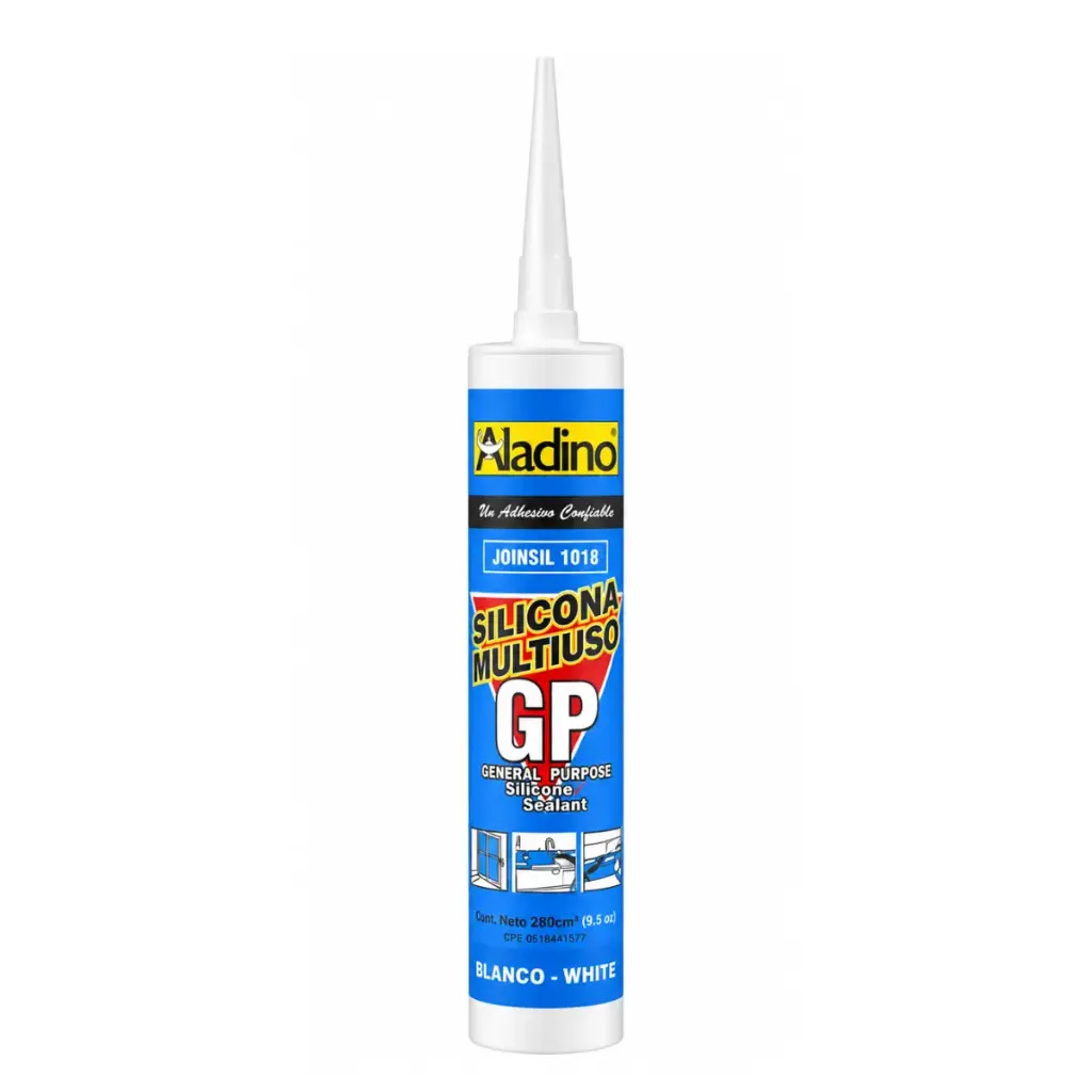 SILICON BLANCO CARTUCHO DE 280 ML MULTIUSO REF. CA02 COD 011187 MARCA ALADINO