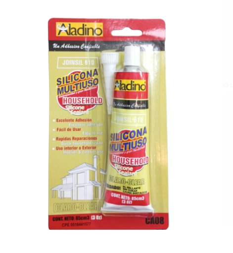 SILICON TRANSLUCIDO TUBO DE 85 ML MULTIUSO REF. CA08 COD 970340 MARCA ALADINO