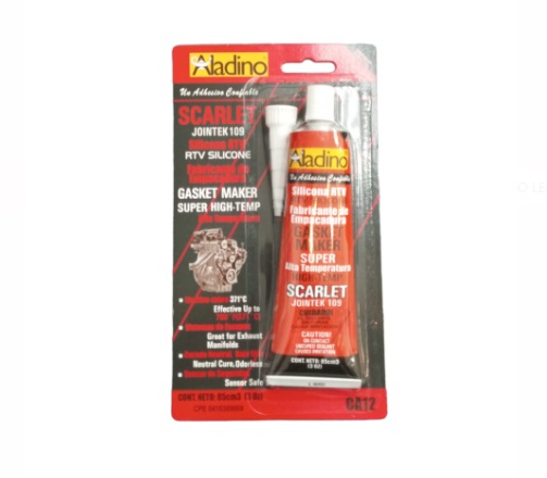 SILICON ROJO ALTA TEMPERATURA 371°C TUBO DE 85 ML SCARLET REF. CA12 COD 712803 MARCA ALADINO