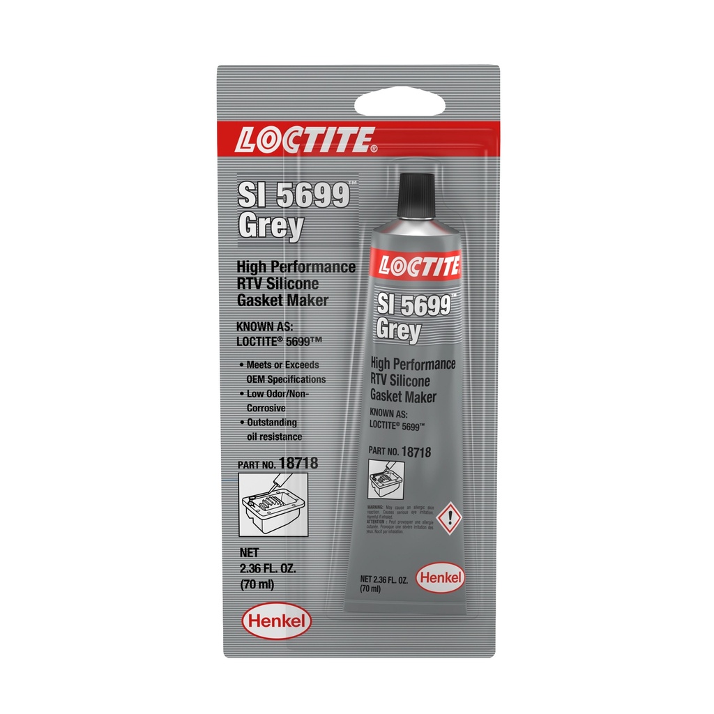 SILICON GRIS ALTA TEMPERATURA TUBO 50 ML MOD.SI5699 REF. 522436 MARCA HENKEL