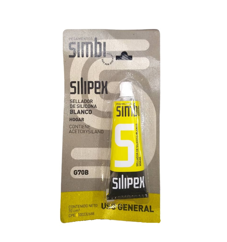 SILICON BLANCO TUBO DE 70 ML G70B COD.000044 REF. 1020302014 / 1020302034 / 1020303054 MARCA SILIPEX