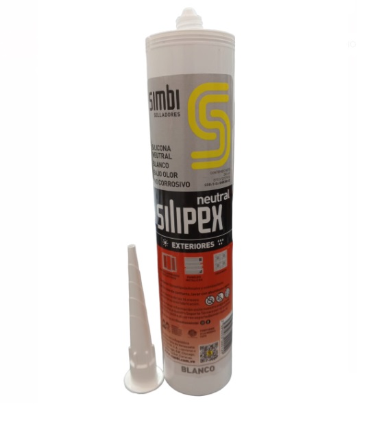 SILICON NEUTRAL BLANCO CARTUCHO DE 280 ML P/ EXTERIORES COD. 000190 REF. 1020101054 MARCA SILIPEX