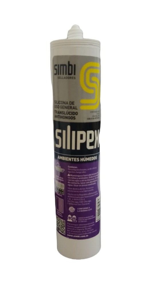 SILICON TRANSLUCIDO C/FUNGICIDA CARTUCHO 280 ML USO GENERAL COD.000273 REF. 1020103034 MARCA SILIPEX