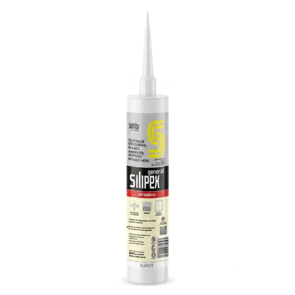 SILICON BLANCO C/FUNGICIDA CARTUCHO DE 280 ML DE USO GENERAL COD. 010018 REF.1020202014 MARCA SILIPEX