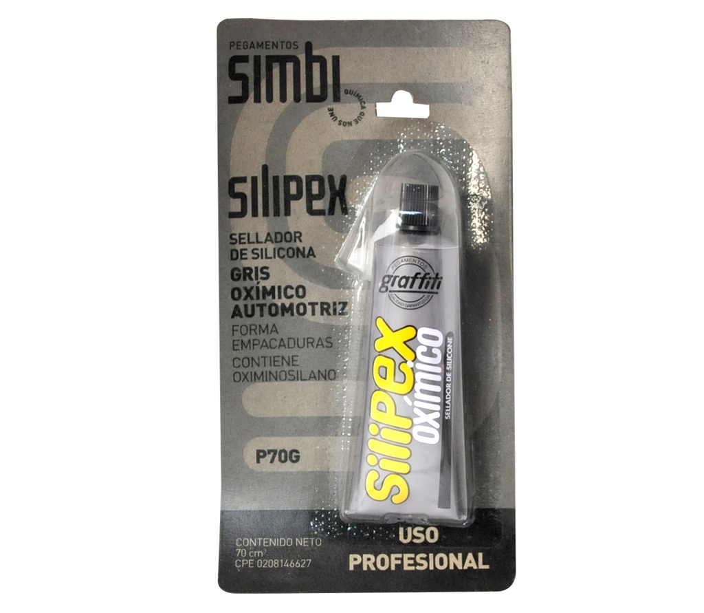 SILICON GRIS OXIMICO AUTOMOTRIZ TUBO DE 70 ML P70G COD.000310 REF. 1020152014 / 1020152034 SILIPEX
