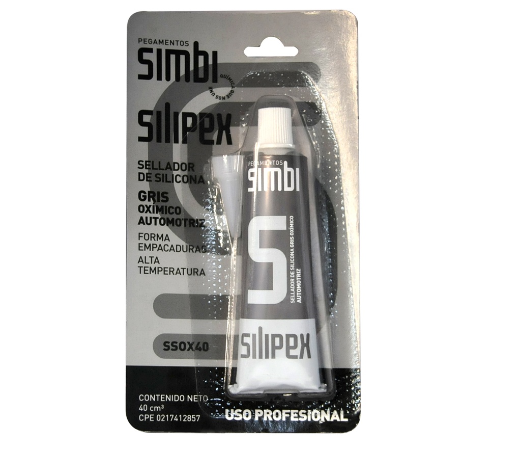 SILICON GRIS OXIMICO AUTOMOTRIZ MICRO TUBO DE 40ML MOD-SS0X40 REF. 001294 / 1020153004 MARCA SILIPEX