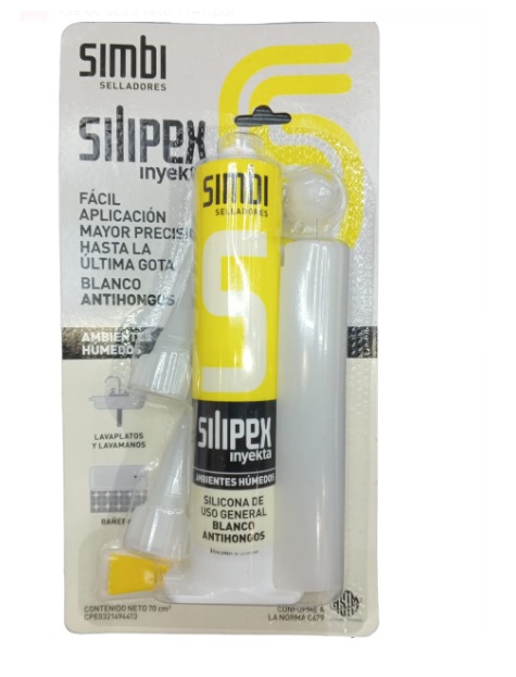 SILICON BLANCO C/FUNGICIDA MICRO CARTUCHO DE 70CM3 SFB70 COD001690 REF.1020130004 MARCA SILIPEX
