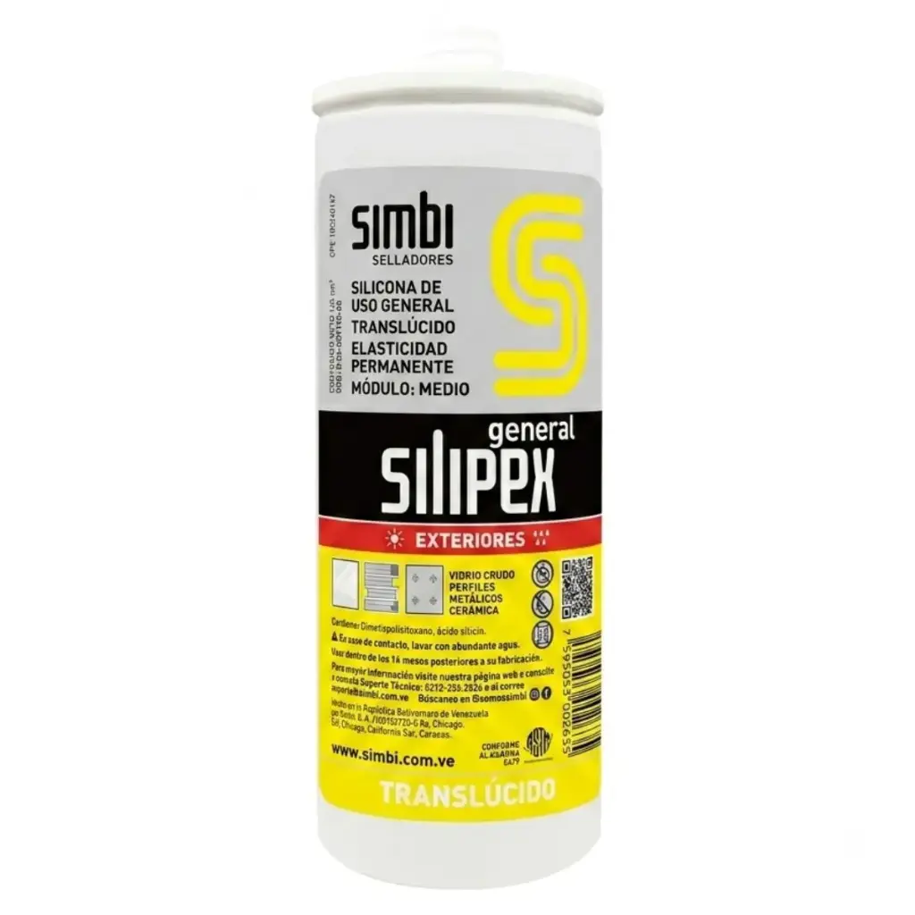 SILICON TRANSLUCIDO CARTUCHO DE 145 ML DE USO GENERAL COD. 002635 REF. 1020103044 MARCA SILIPEX