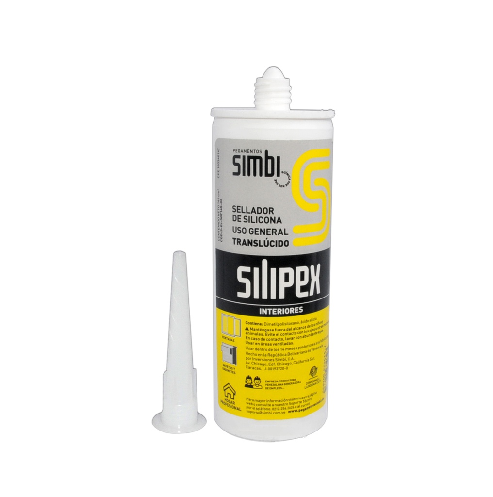 SILICON TRANSLUCIDO CARTUCHO DE 145 ML DE USO GENERAL COD. 002635 REF. 1020103044 MARCA SILIPEX