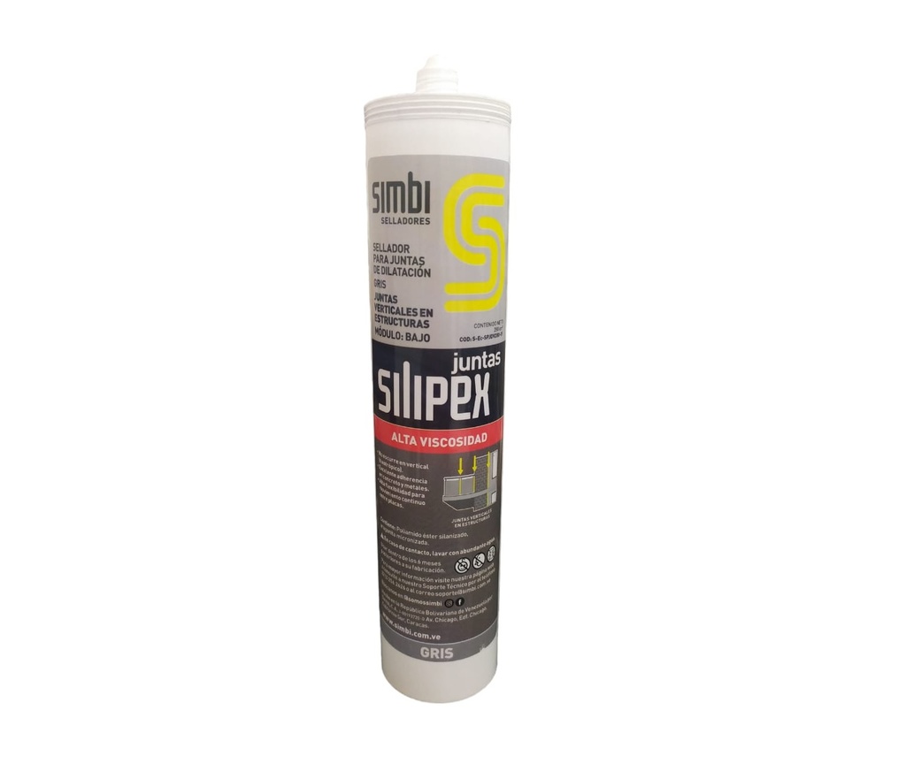 SELLADOR PARA JUNTAS DE DILATACION GRIS ALTA VISCOSIDAD 280 ML REF. 1002024 / 001768 MARCA SILIPEX