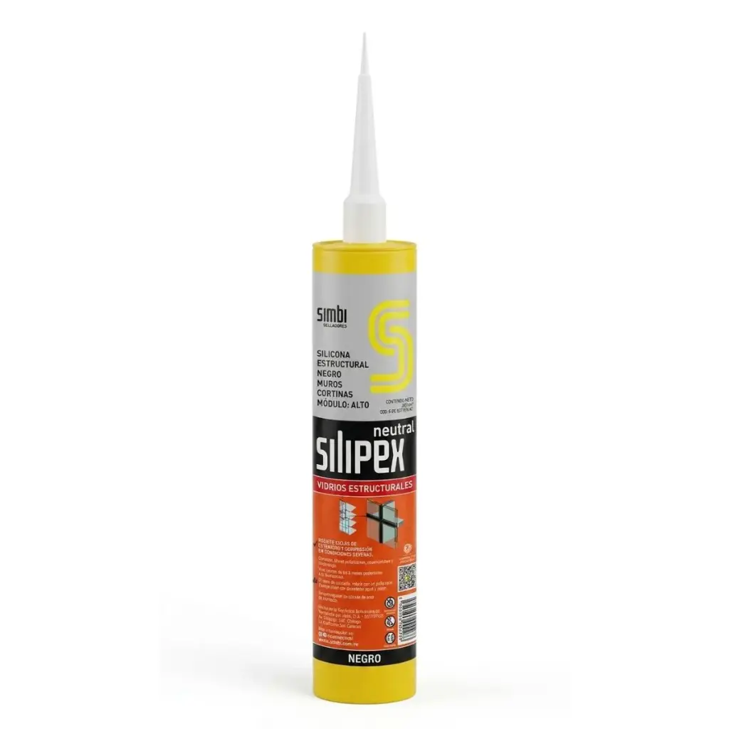 SILICON NEUTRAL NEGRO ESTRUCTURAL CARTUCHO DE 280 ML COD. 403014 REF. 1020403014 MARCA SILIPEX