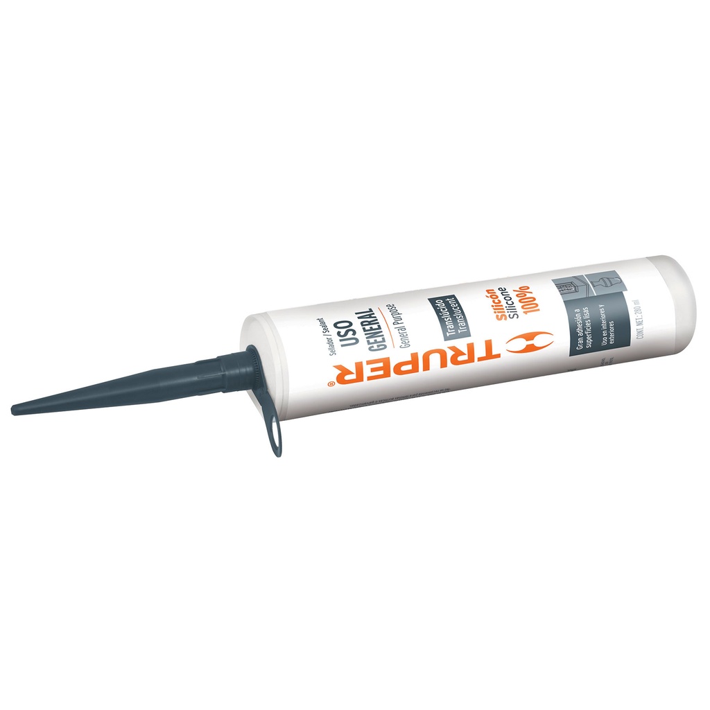 SILICON TRANSPARENTE 280 ML. MOD. REP. SIL-100T REF. 17559 MARCA TRUPER