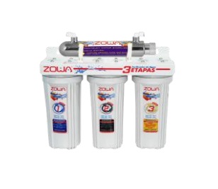 SISTEMA DE PURIFICACION 3 ETAPAS INCLUYE CUELO+KIT DE INST+LLAVE+LAMP.UV METAL ZP-COCI-ULTRA-UV ZOWA ( PROMO )