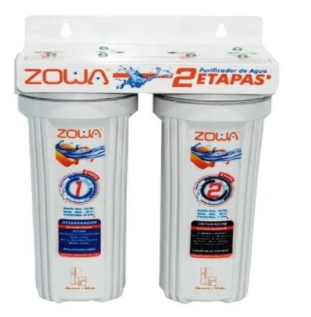 SISTEMA DE PURIFICACION 10" ENFRIADOR 2 ETAPAS INCLUYE KIT DE INST.+LLAVE ZP-ENFR-SUPERIOR ZOWA ( PROMO )