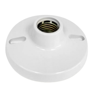 SOCATE / RECEPTACULO DE BAKELITA 4" E27 110-130V COLOR BLANCO REF. KOB-1174W MARCA KOBY