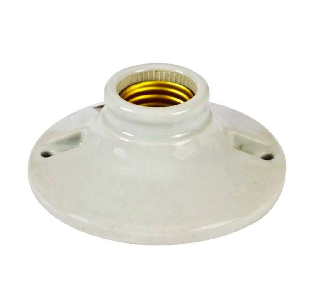 SOCATE DE PORCELANA / PLAFON ROSCA E-27 110V / 250V REF. SCTS-17 MARCA SEMILIC
