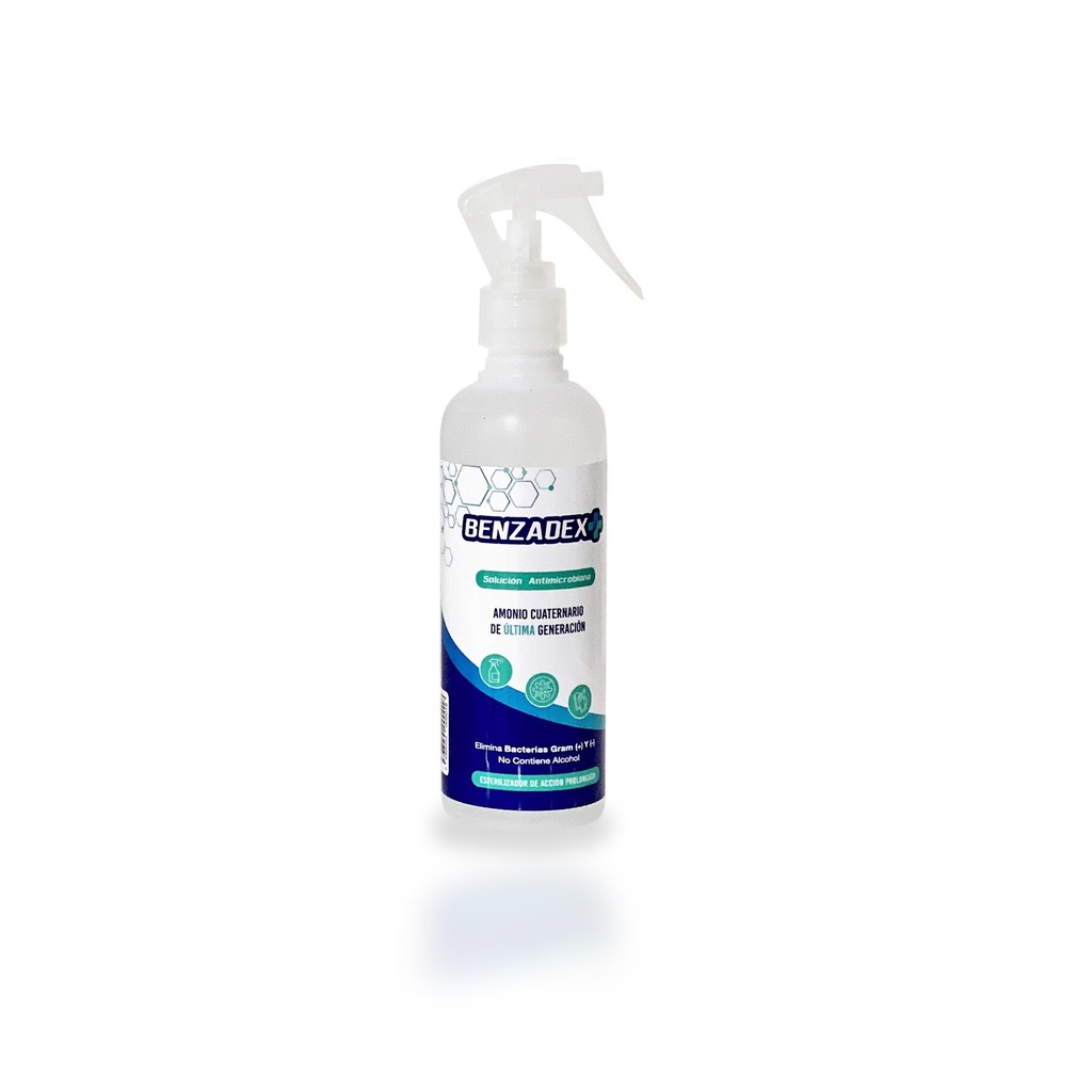 SOLUCION ANTIMICROBIANA SPRAY NEUTRALIZA OLORES/ELIMINA BACTERIAS 240CC REF- 000018 MARCA BENZADEX