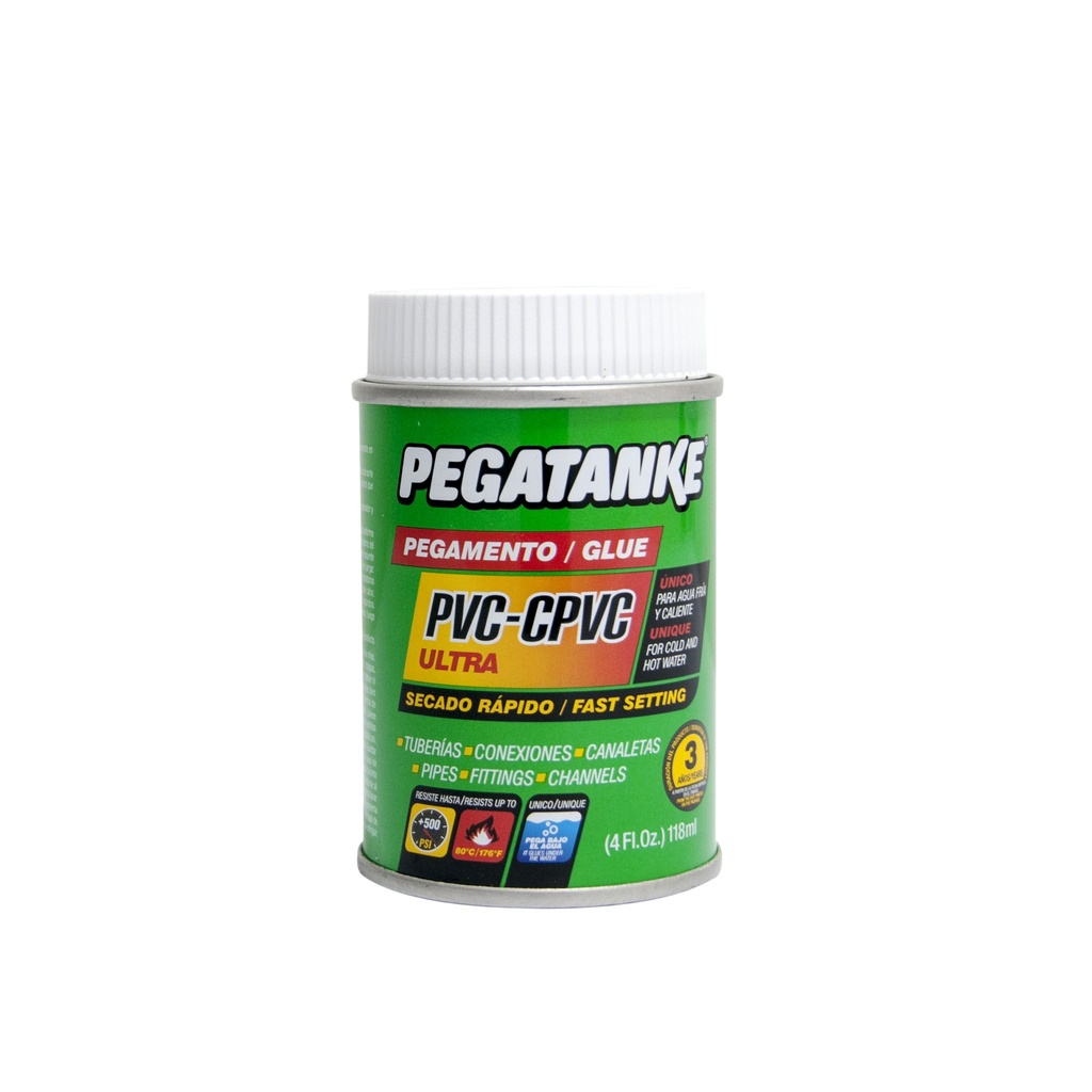 SOLDADURA PARA PVC- CPVC DE 118 ML 4 OZ. COD. 300809 ( AGUA CALIENTE ) MARCA PEGATANKE