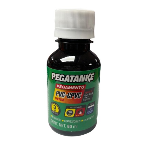 SOLDADURA PARA PVC- CPVC DE 80 ML 2,7 OZ. COD. 301059 ( AGUA CALIENTE ) MARCA PEGATANKE