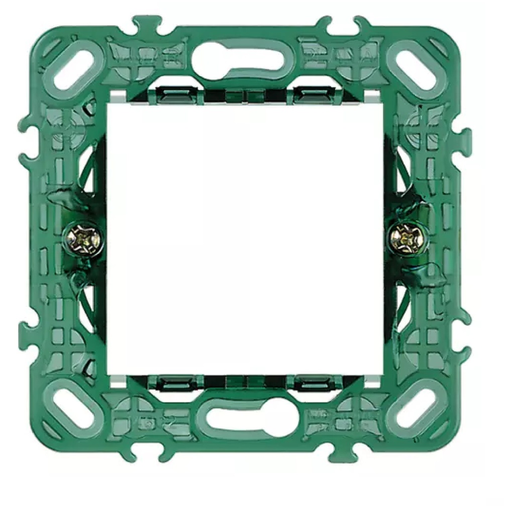SOPORTE CON TORNILLOS 2 MODULOS + GARRAS EJE 71 MM REF- 14602 SERIE PLANA MARCA VIMAR