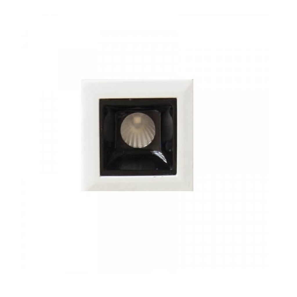SPOT CUADRADO 89 X 89 MM 3000K OSRAM 3W 110V REF: LUM-1369-B C/BLANCO - NEGRO MARCA LUMIND