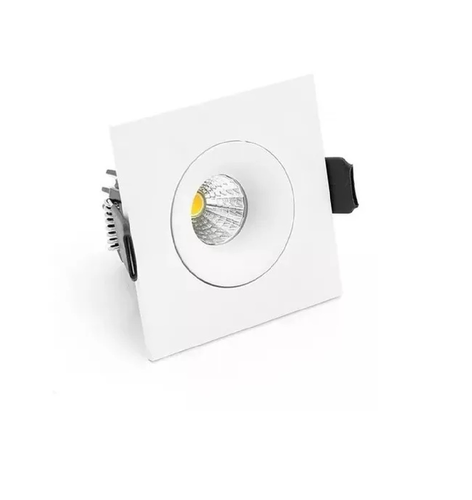 LAMPARA SPOT CUADRADO 89 X 82 X 3000K OSRAM 3W 110V REF: LUM-1369-W C/BLANCO MATE MARCA LUMIND