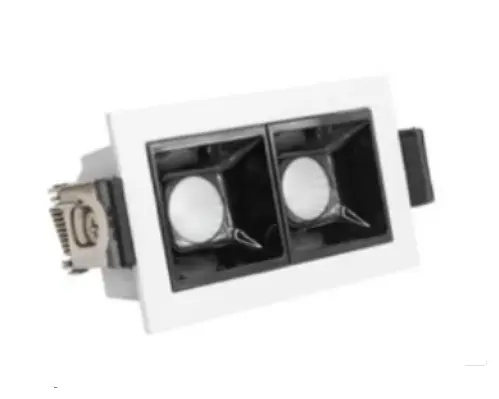 APLIQUE SPOT DOBLE CUADRADO 30° CCT:4000K 6W 110V C/BLANCO-NEGRO REF: LUM-1410 MARCA LUMIND