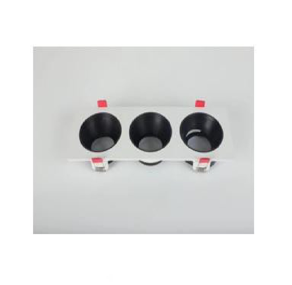 LAMPARA SPOT FIJO TRIPLE 255 X 90 X 40MM 95 - 110V 3W C/BLANCO REF: LUM-976 MARCA LUMIND