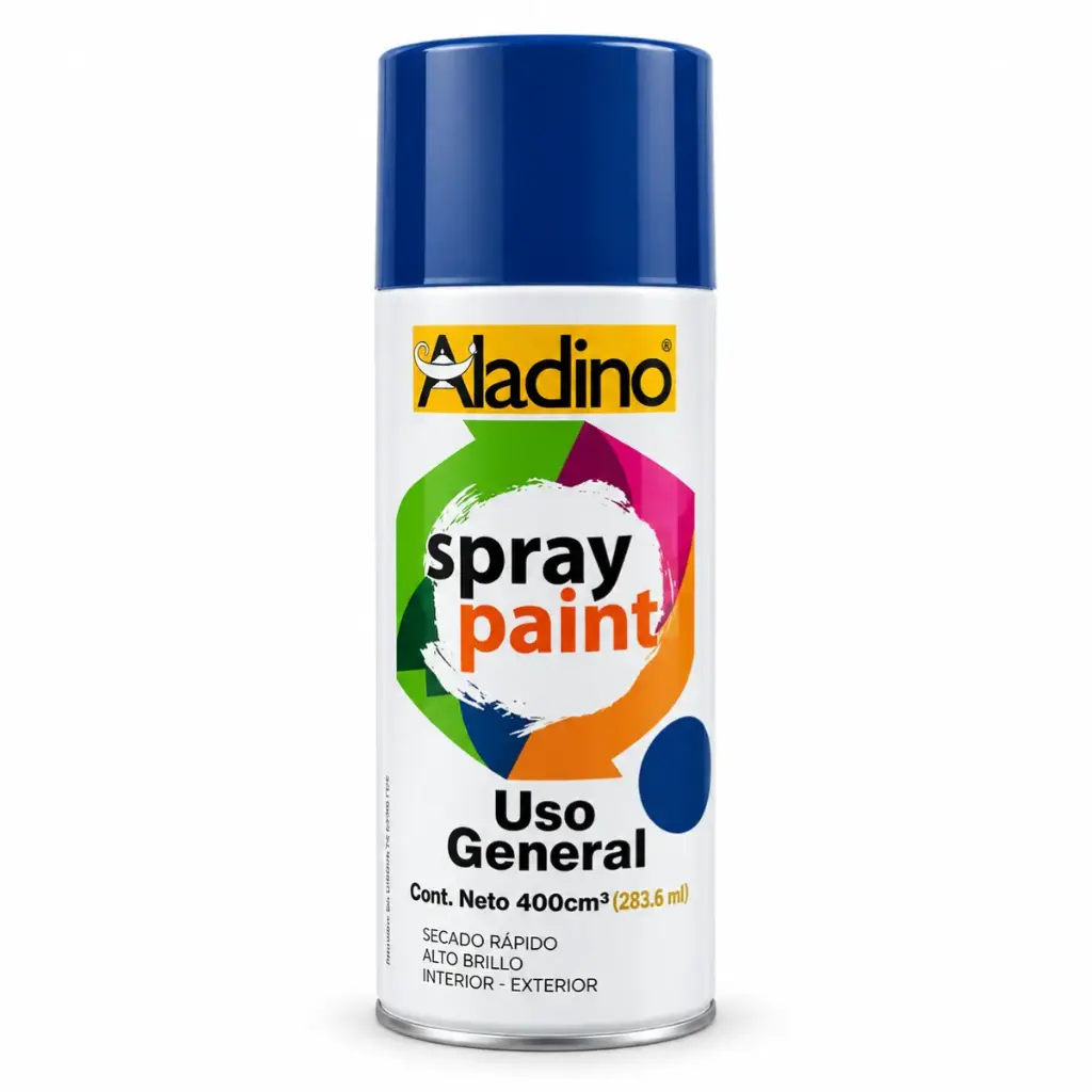 SPRAY AERESOL ESMALTE COLOR NEGRO MATE DE 400 CM³ INT-EXT REF. SP03 COD 006032 MARCA ALADINO