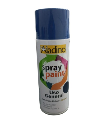SPRAY AERESOL ESMALTE COLOR AZUL OSCURO DE 400 CM³ INT-EXT REF. SP04 COD 006049 MARCA ALADINO