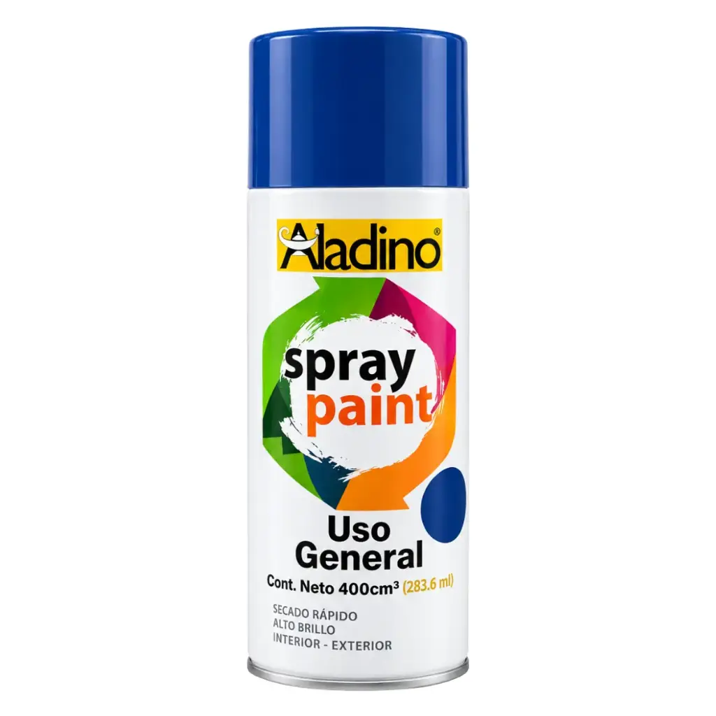 SPRAY AERESOL ESMALTE COLOR AZUL OSCURO DE 400 CM³ INT-EXT REF. SP04 COD 006049 MARCA ALADINO