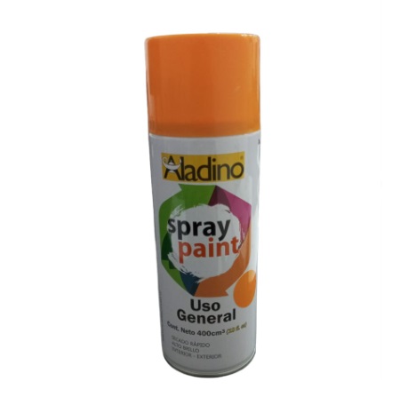 SPRAY AERESOL ESMALTE COLOR AMARILLO LIMON DE 400 CM³ INT-EXT REF. SP07 COD 006070 MARCA ALADINO