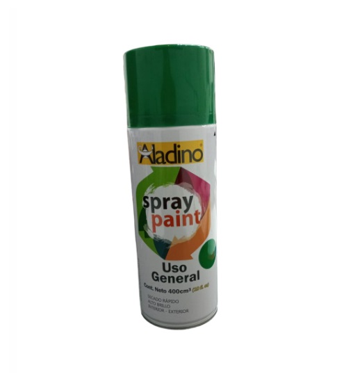 SPRAY AERESOL ESMALTE COLOR VERDE DE 400 CM³ INT-EXT REF. SP10 COD 006100 MARCA ALADINO