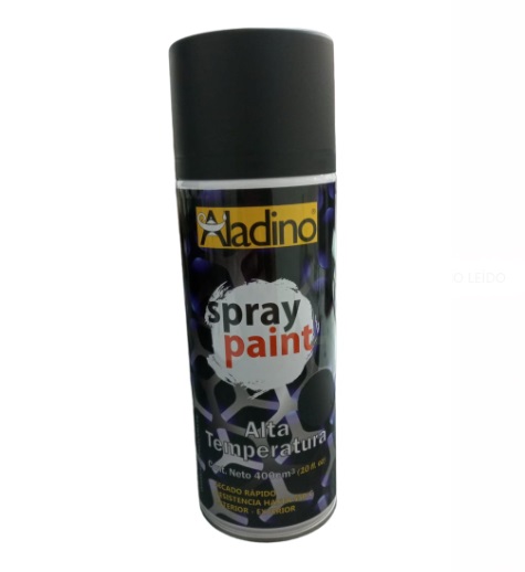 SPRAY AERESOL ESMALTE ALTA TEMPERATURA COLOR NEGRO DE 400 CM³ REF. SP30 COD 006308 MARCA ALADINO