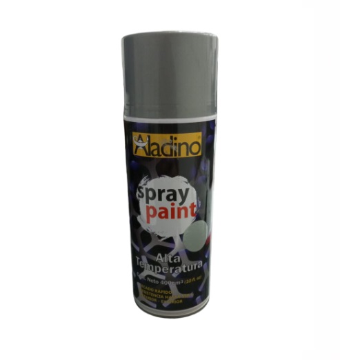 SPRAY AERESOL ESMALTE ALTA TEMPERATURA COLOR ALUMINIO DE 400 CM³ REF. SP32 COD 006322 MARCA ALADINO
