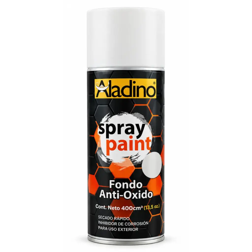 FONDO ANTIOXIDO SPRAY COLOR BLANCO MATE DE 400 CM³ REF. SP38 COD 006384 MARCA ALADINO