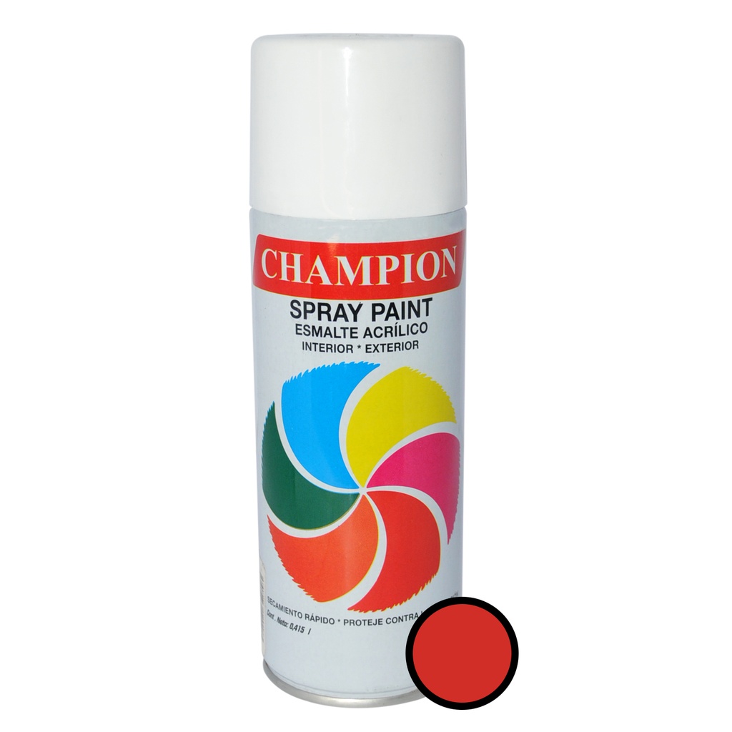 SPRAY AERESOL ESMALTE COLOR ROJO FUEGO MARCA CHAMPION
