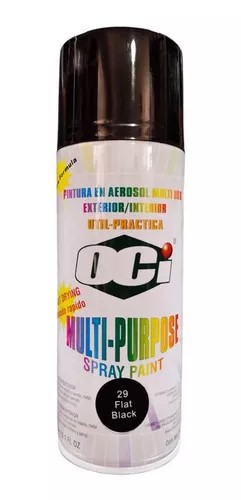 SPRAY AERESOL ESMALTE COLOR NEGRO MATE 300 ML # 29 FLAT BLACK REF.OCI-SPRAY-002 COD.026284 MARCA OCI