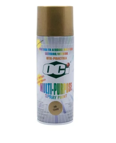 SPRAY AERESOL ESMALTE COLOR ORO BRILLANTE 300 ML # 08 GOLD REF. OCI-SPRAY-006 MARCA OCI