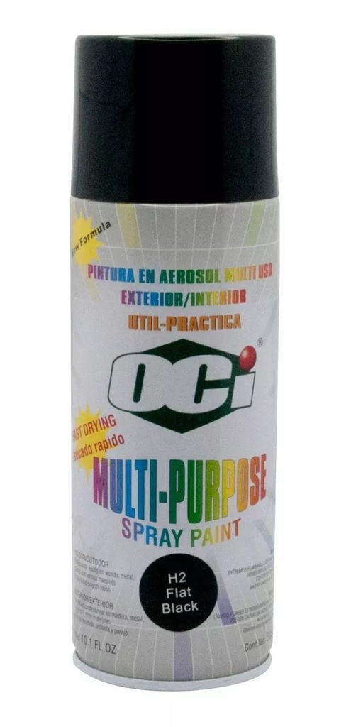 SPRAY AERESOL ESMALTE COLOR NEGRO MATE ALTA TEMPERATURA 300 ML # H2 COD- 026390 MARCA OCI